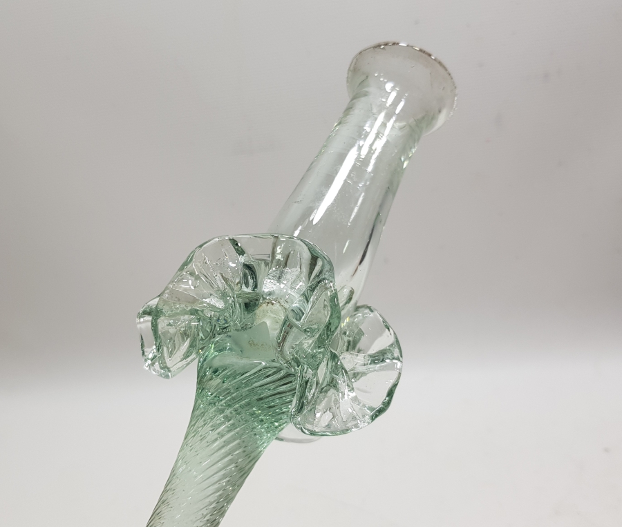 ÜFLEME CAMDAN MAMUL KOPARMA İŞÇİLİKLİ ANTİKA MUMLUK