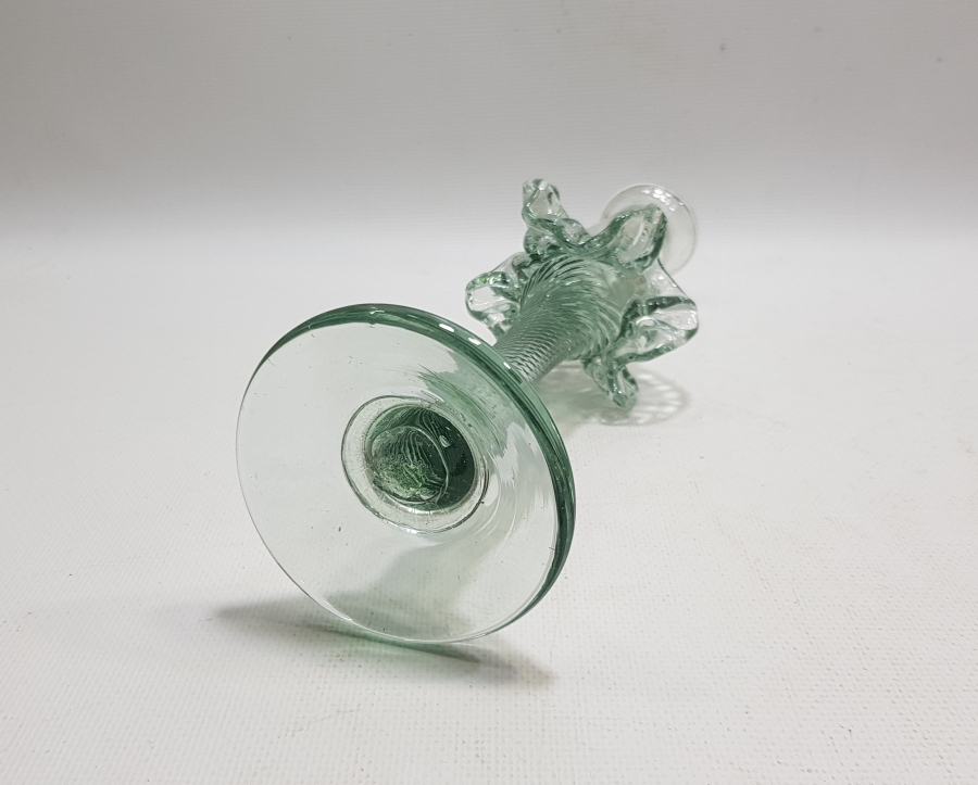 ÜFLEME CAMDAN MAMUL KOPARMA İŞÇİLİKLİ ANTİKA MUMLUK