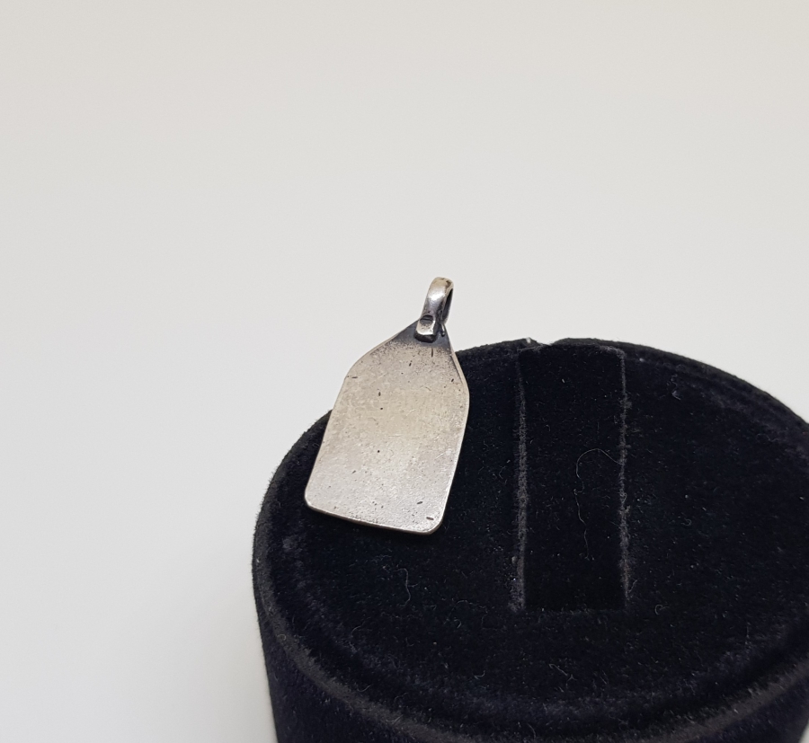 OSMANLI DÖNEMİ ÜZERİ YAZILI GÜMÜŞ KOLYE UCU