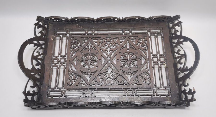 OSMANLI DÖNEMİ TESTERE İŞÇİLİKLİ EL YAPIMI ÇOK NADİR KAHVE TEPSİSİ