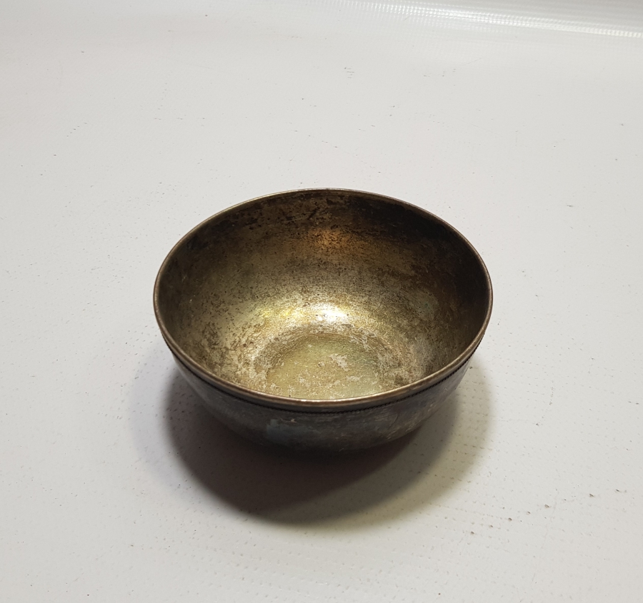 ANTİKA DAMGALI GÜMÜŞ KAPLAMA BERBER SABUNLUĞU