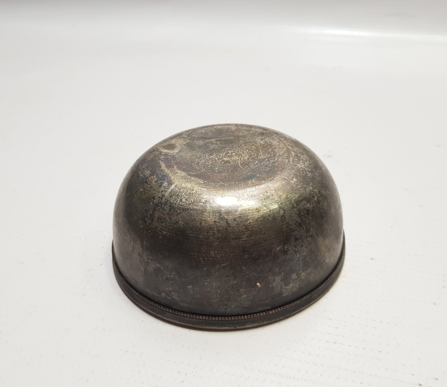 ANTİKA DAMGALI GÜMÜŞ KAPLAMA BERBER SABUNLUĞU