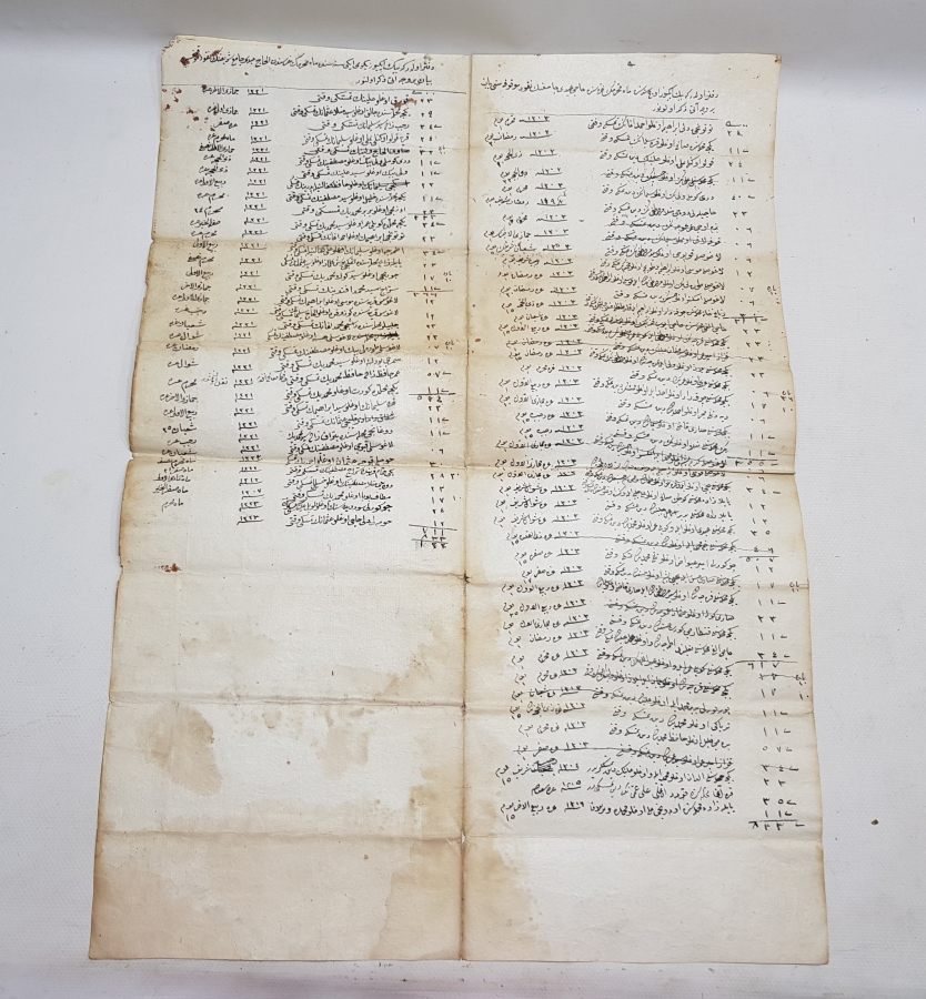 OSMANLI DÖNEMİ AHARLI KAĞIDA YAZILMIŞ BÜYÜK BOY ÇOK NADİR VAKFİYE