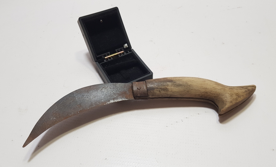 OSMANLI DÖNEMİ KIRK MURAT OĞLU YAPIMI NADİR BURSA İÇİ BAĞ BIÇAĞI