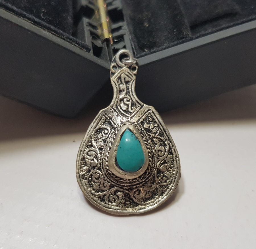 TURKUAZ TAŞLI TÜRKMEN İŞİ KOLYE UCU