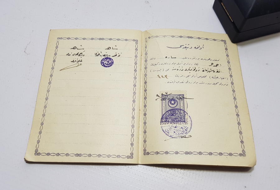 CUMHURİYET BAŞLARI ÇOK NADİR EVLİLİK CÜZDANI