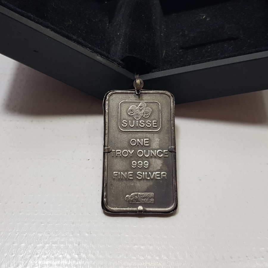 SAF GÜMÜŞTEN MAMUL KOLYE HALİNE GETİRİLMİŞ 1 ONSLUK KÜLÇE