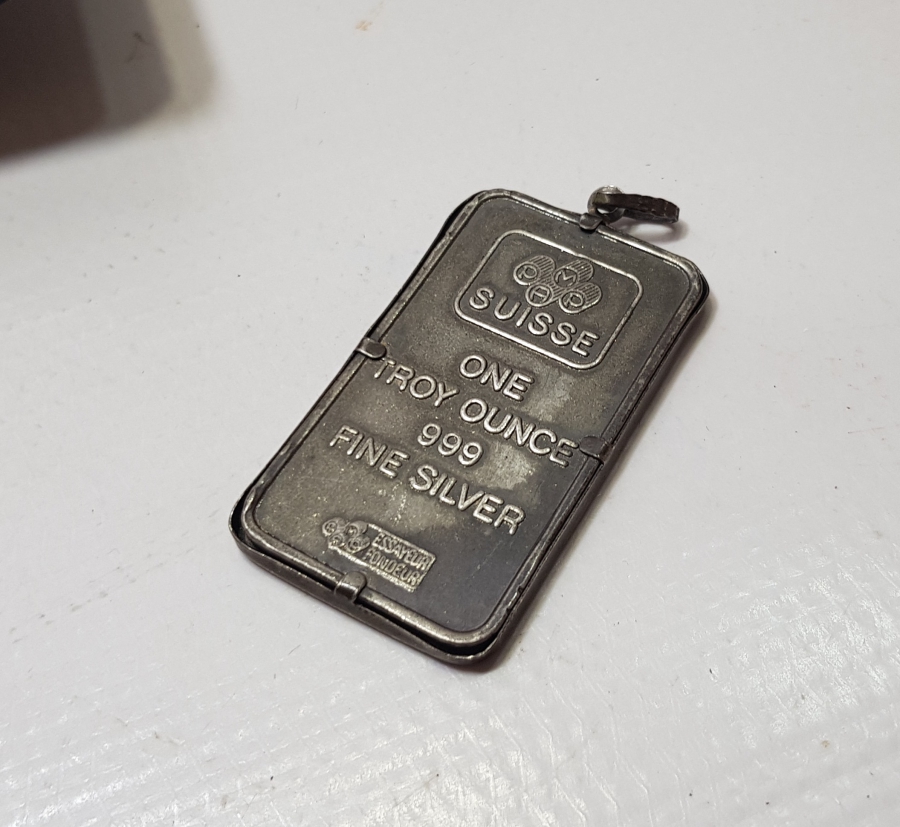 SAF GÜMÜŞTEN MAMUL KOLYE HALİNE GETİRİLMİŞ 1 ONSLUK KÜLÇE