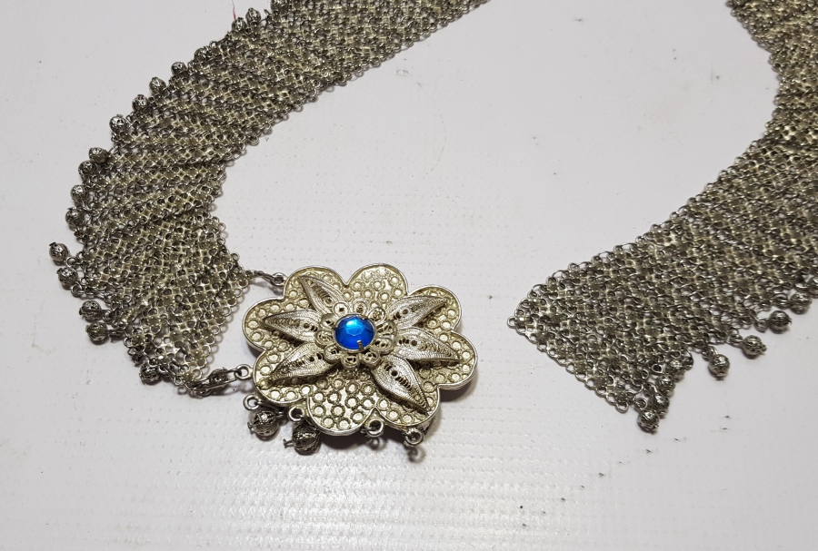 GÜMÜŞ KAPLAMA ANTİKA GELİN KEMERİ