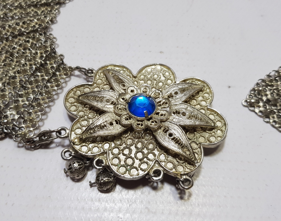 GÜMÜŞ KAPLAMA ANTİKA GELİN KEMERİ