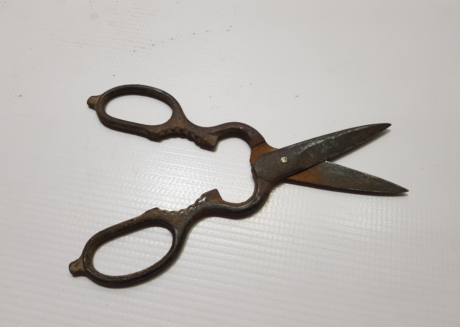 OSMANLI DÖNEMİ RUM İŞİ NADİR FORMDA TERZİ MAKASI