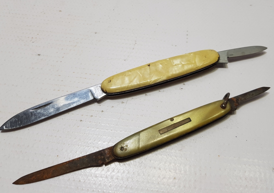 SEDEF SAPLI İKİ ADET ANTİKA ÇAKI