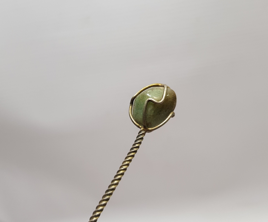 SAPI DOĞAL TAŞLI GÜMÜŞ KAPLAMA ANTİKA ÇAY KAŞIĞI