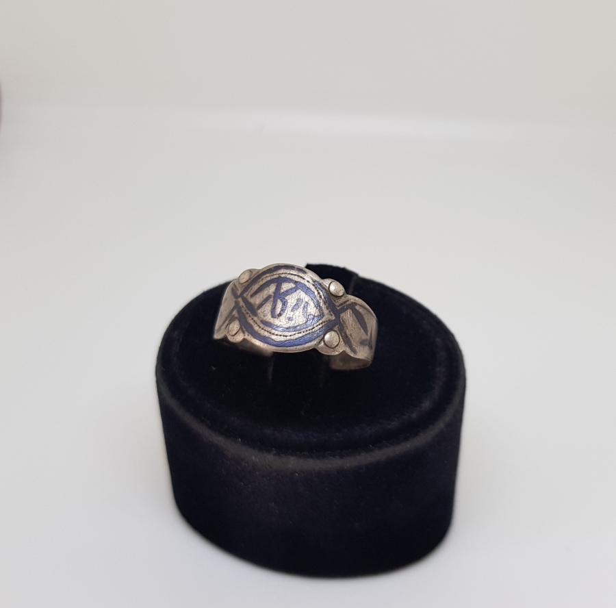 ÜZERİ OSMANLICA YAZILI OSMANLI DÖNEMİ SAVATLI GÜMÜŞ YÜZÜK