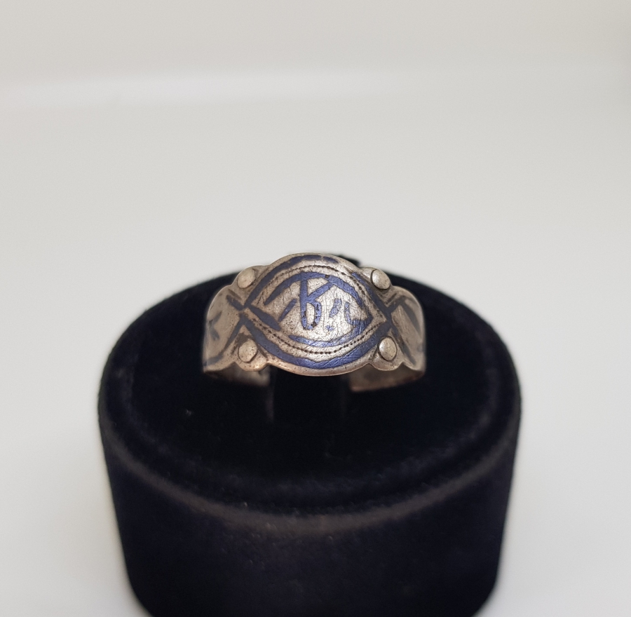 ÜZERİ OSMANLICA YAZILI OSMANLI DÖNEMİ SAVATLI GÜMÜŞ YÜZÜK