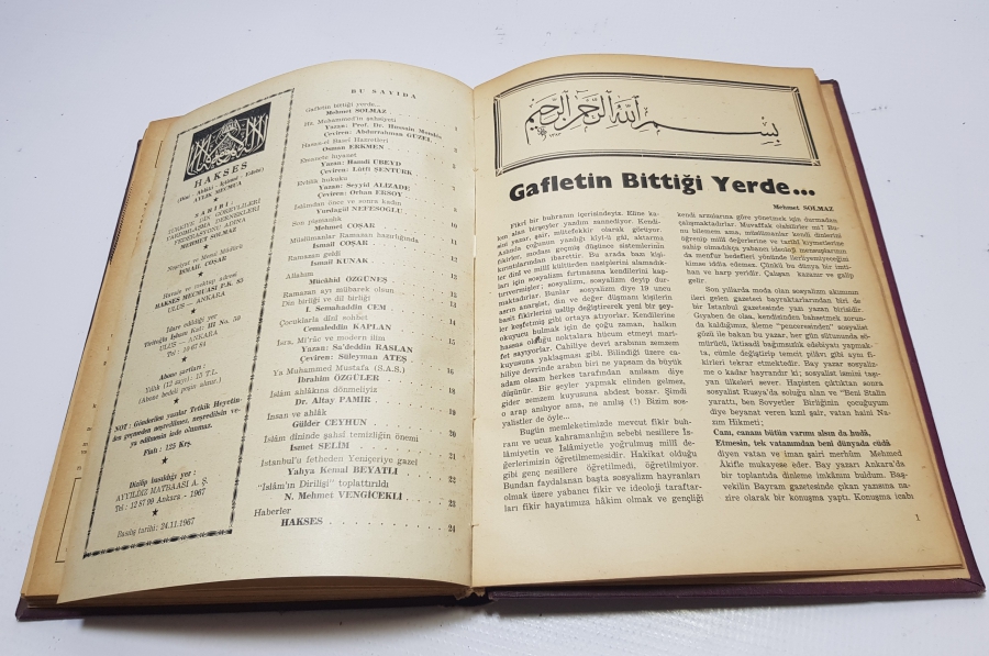 1967 TARİHLİ HAKSES İSİMLİ MECMUA