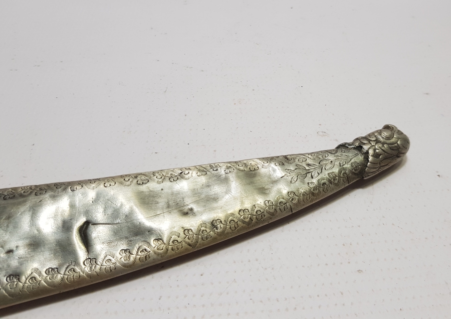 ÜZERİ İŞLEMELİ OSMANLI DÖNEMİ YÜKSEK AYAR GÜMÜŞ BOSNA YATAĞAN KIN UCU