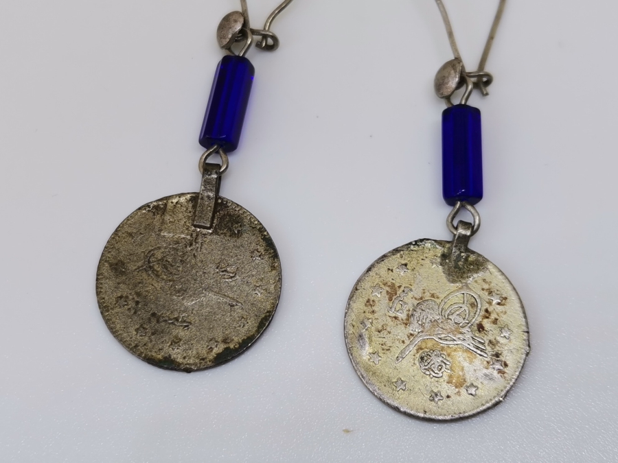 OSMANLI PARALARINDAN YAPILMIŞ ÖZEL YAPIM GÜMÜŞ KÜPE