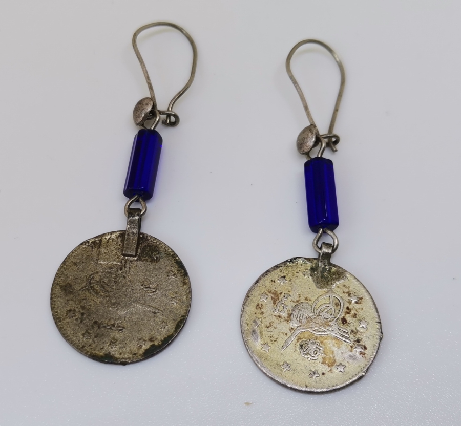 OSMANLI PARALARINDAN YAPILMIŞ ÖZEL YAPIM GÜMÜŞ KÜPE