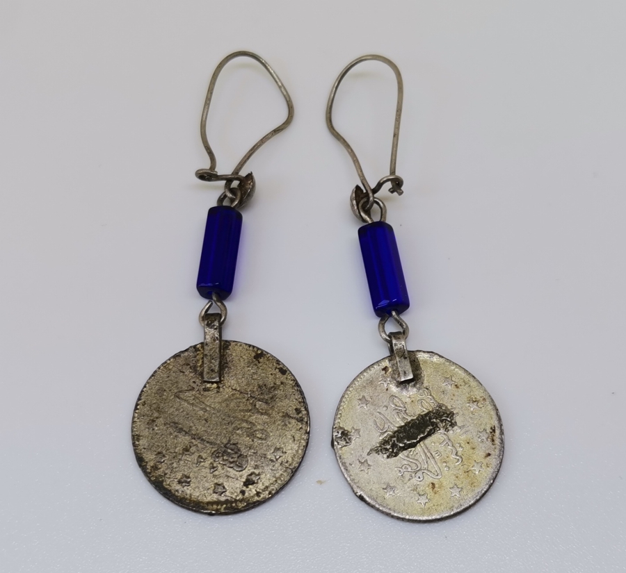 OSMANLI PARALARINDAN YAPILMIŞ ÖZEL YAPIM GÜMÜŞ KÜPE