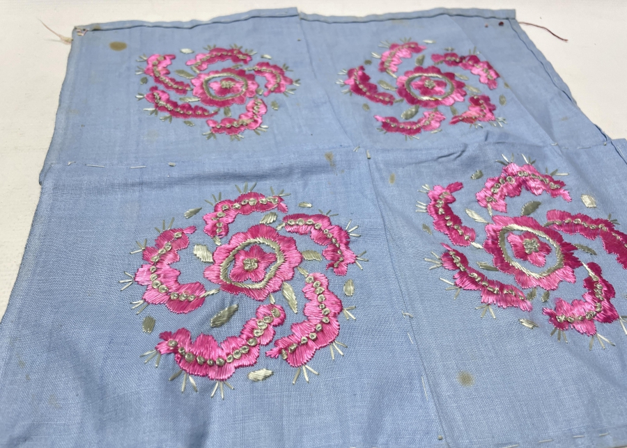 OSMANLI DÖNEMİ ÇARKIFELEK MOTİFLİ İŞLEMELİ EL İŞİ GELİN ÇEVRESİ