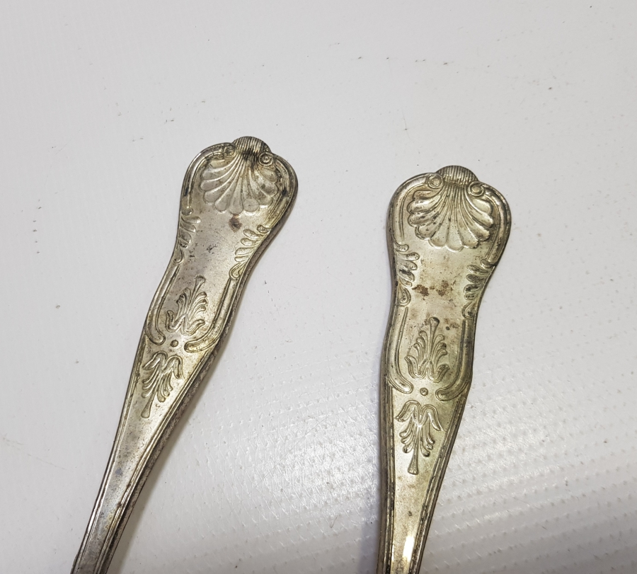 ANTİKA BÜYÜK BOY GÜMÜŞ KAPLAMA SERVİS ÇATAL KAŞIĞI