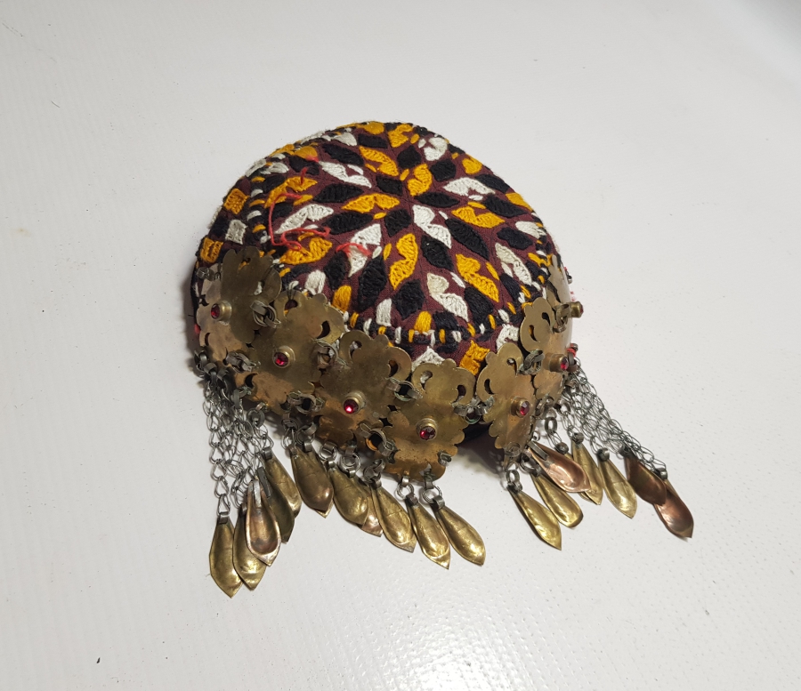 ANTİKA TÜRKMEN İŞİ GELİN FESİ