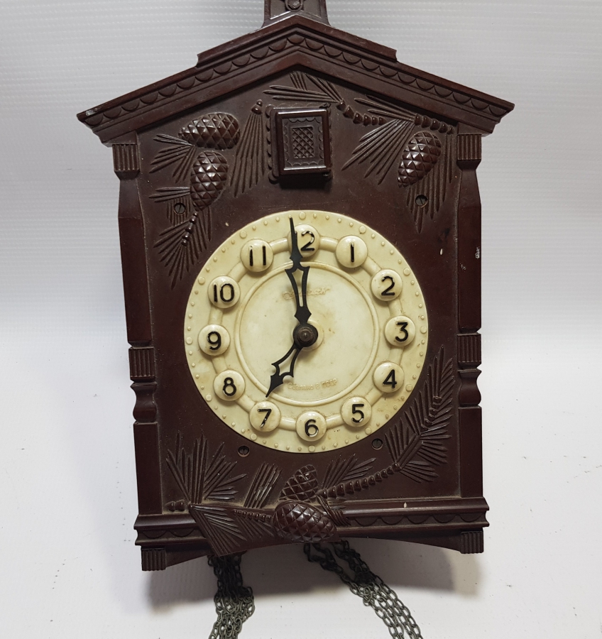 KARAORMAN MODELİ ANTİKA GUGUKLU TOPLU DUVAR SAATİ