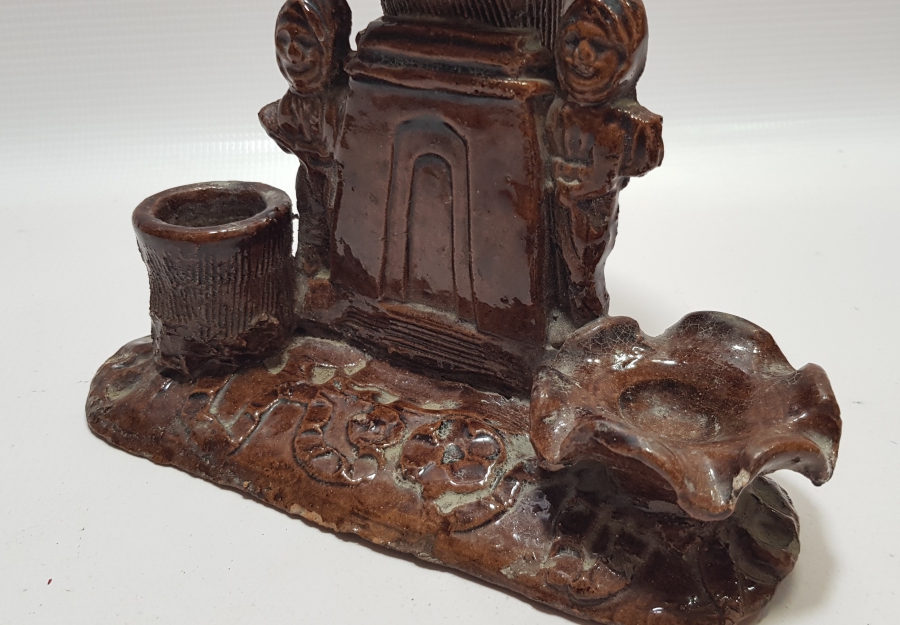 NADİR RENKTE ÇANAKKALE İŞİ TOPRAK MASA ÜSTÜ KALEMLİĞİ