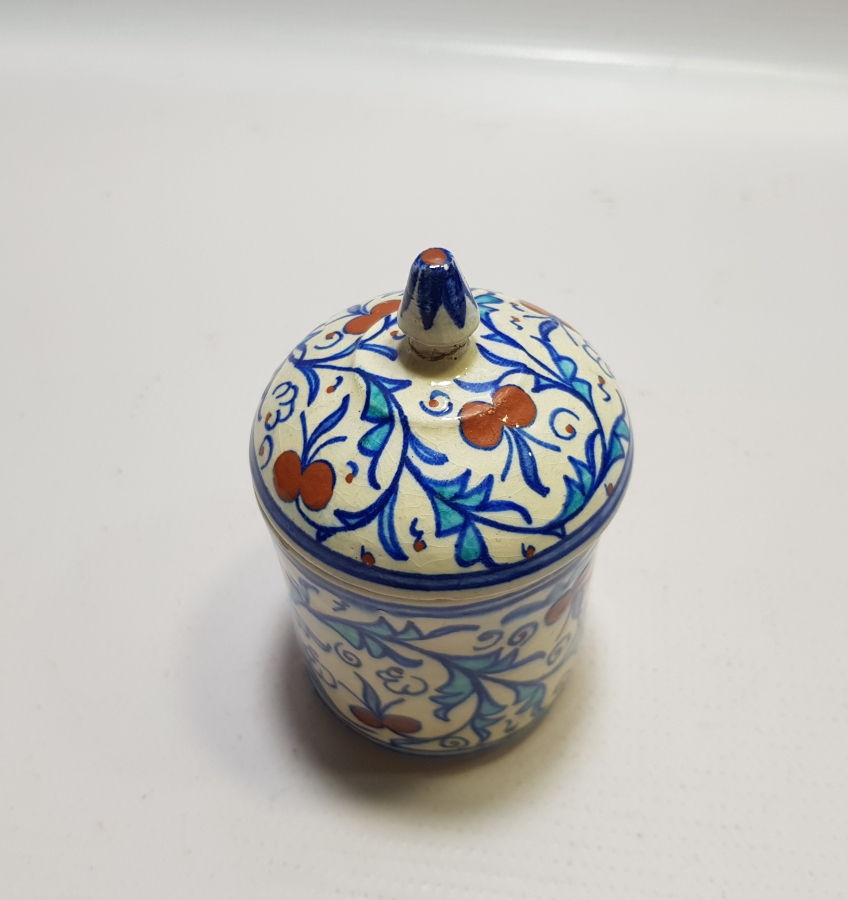 ÖZEL YAPIM SITKI USTA DAMGALI ÇOK NADİR KÜTAHYA KAPAKLI BERBER PAMUKLUĞU