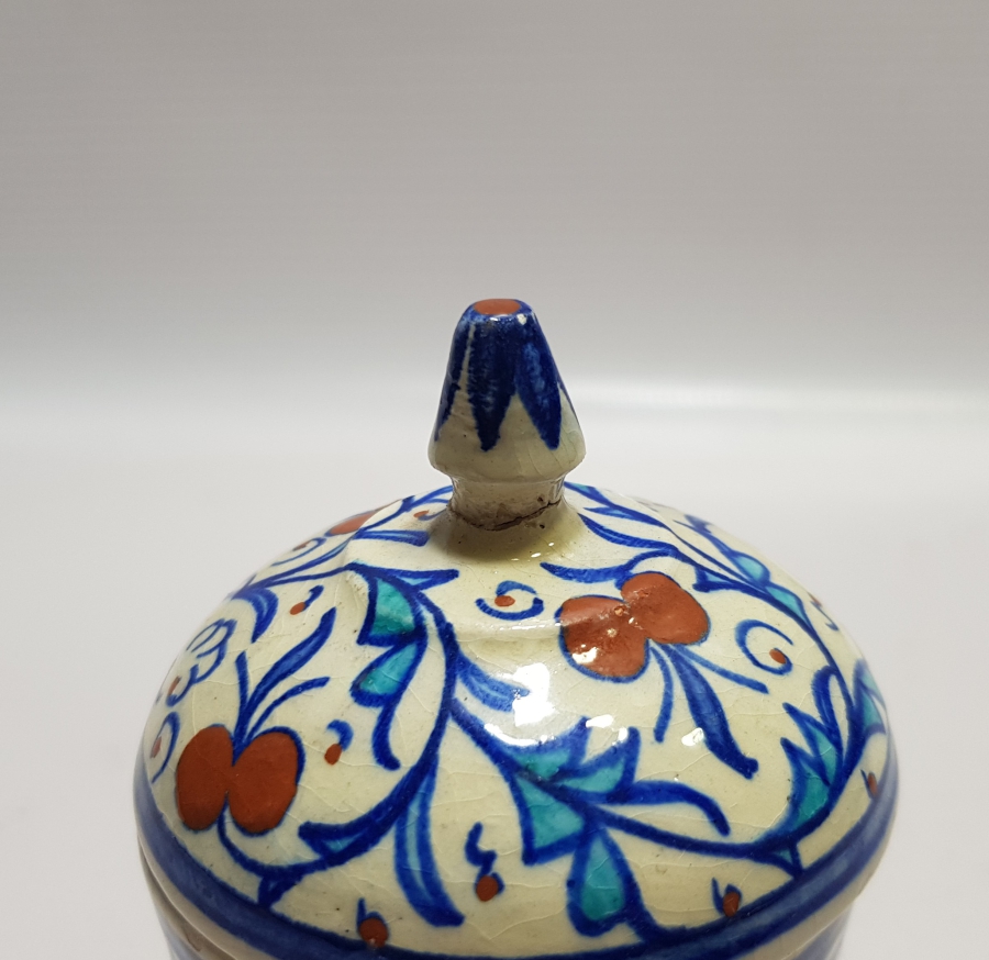 ÖZEL YAPIM SITKI USTA DAMGALI ÇOK NADİR KÜTAHYA KAPAKLI BERBER PAMUKLUĞU