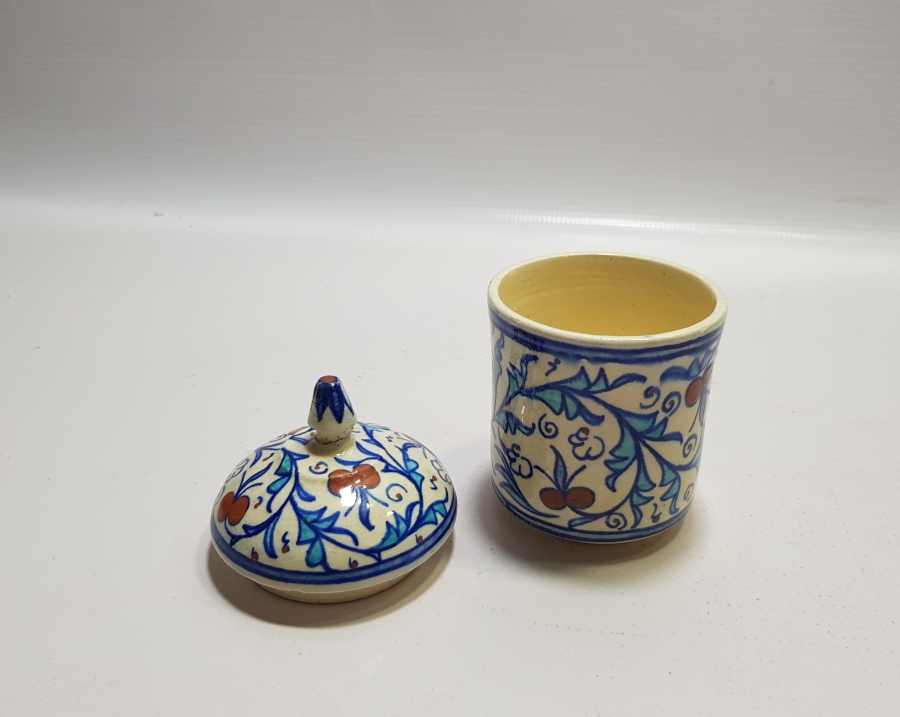 ÖZEL YAPIM SITKI USTA DAMGALI ÇOK NADİR KÜTAHYA KAPAKLI BERBER PAMUKLUĞU