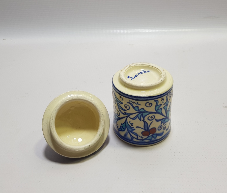 ÖZEL YAPIM SITKI USTA DAMGALI ÇOK NADİR KÜTAHYA KAPAKLI BERBER PAMUKLUĞU