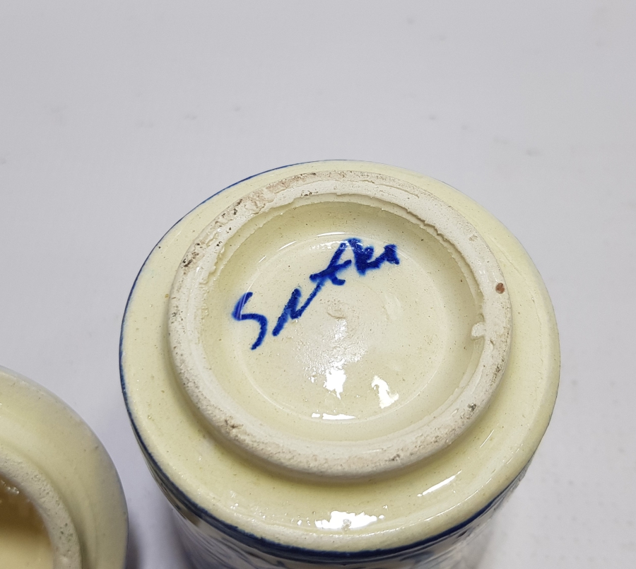 ÖZEL YAPIM SITKI USTA DAMGALI ÇOK NADİR KÜTAHYA KAPAKLI BERBER PAMUKLUĞU