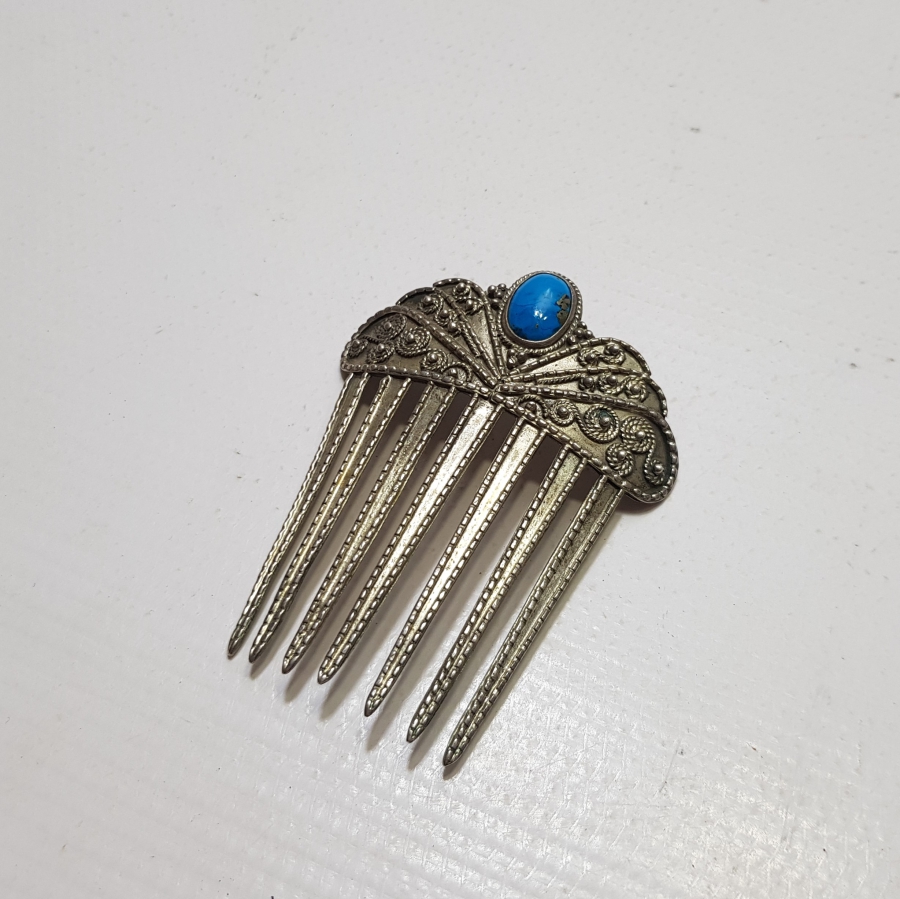 LAPİS TAŞLI VE GÜMÜŞ USTA DAMGALI VE ÖZEL YAPIM GELİN TARAĞI - GELİN TACI