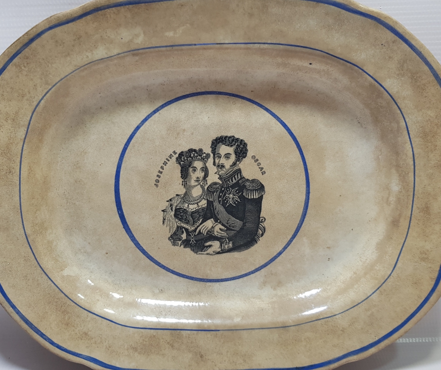 1840'LARDAN NORVEÇ KRALI OSCAR VE JOSEPHINE RESİMLİ PORSELEN TABAK