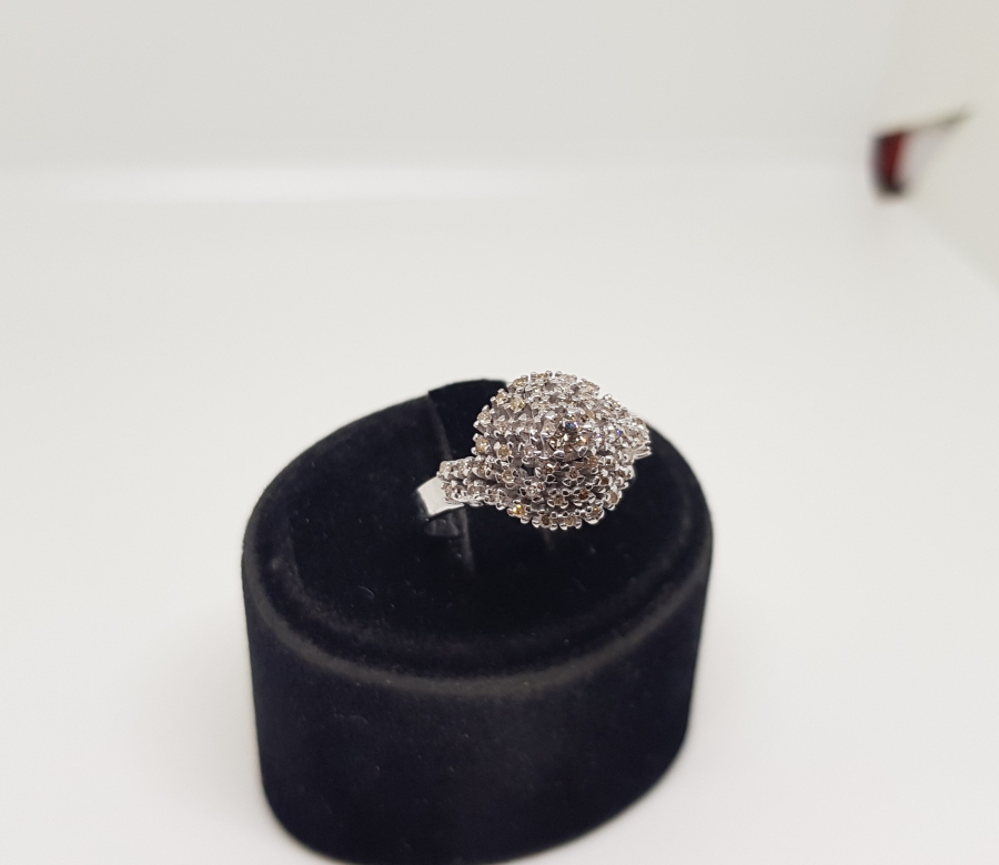 PIRLANTA TAŞLI KUBBELİ SALYANGOZ MODELİ YÜZÜK