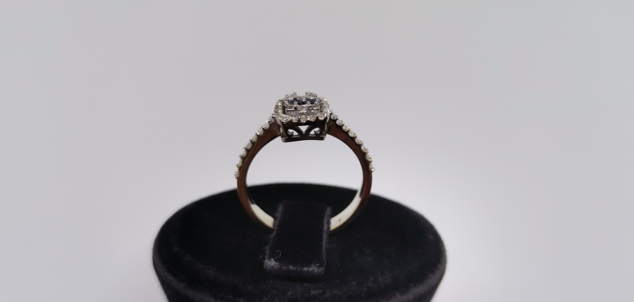 SAFİR VE PIRLANTA TAŞLI BAGET YÜZÜK