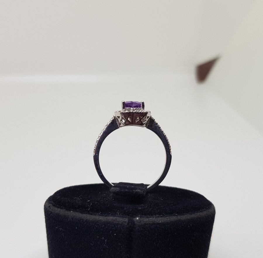 KALPLİ MODEL PIRLANTA VE AMETİST TAŞLI YÜZÜK