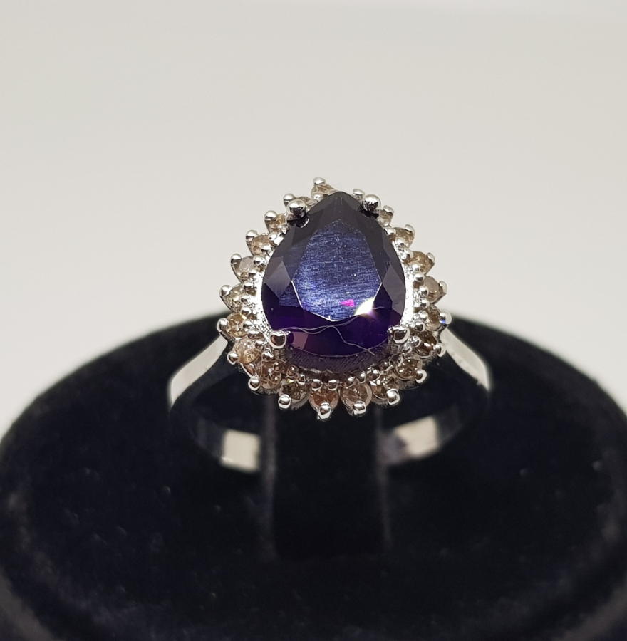 DAMLA MODEL AMETİST VE PIRLANTA TAŞLI YÜZÜK