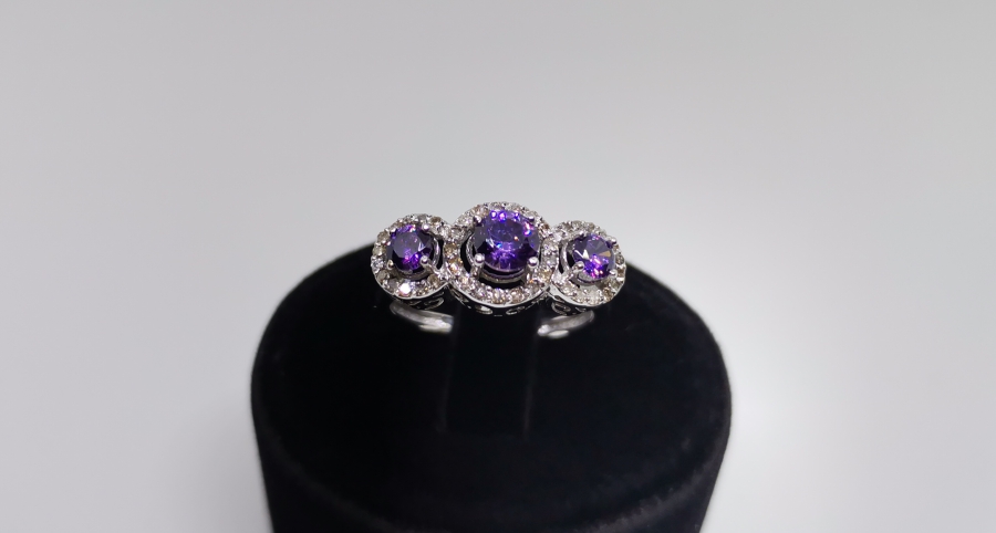 AMETİS VE PIRLANTA TAŞLI YÜZÜK