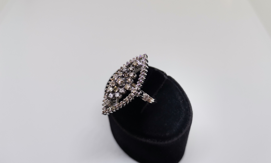 YERLİ MEKİK MODELİ BÜYÜK BOY PIRLANTA MEKİK YÜZÜK