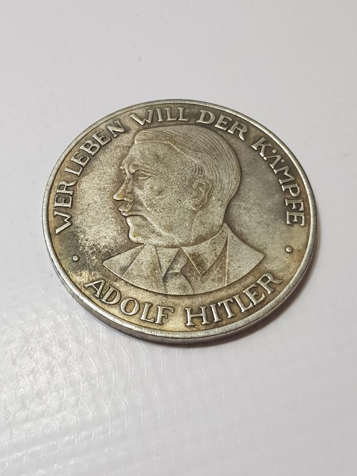 ÇOK NADİR GÜMÜŞ KAPLAMA ADOLF HITLER MADALYASI