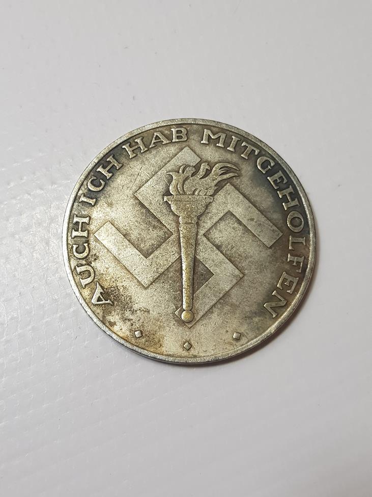 ÇOK NADİR GÜMÜŞ KAPLAMA ADOLF HITLER MADALYASI