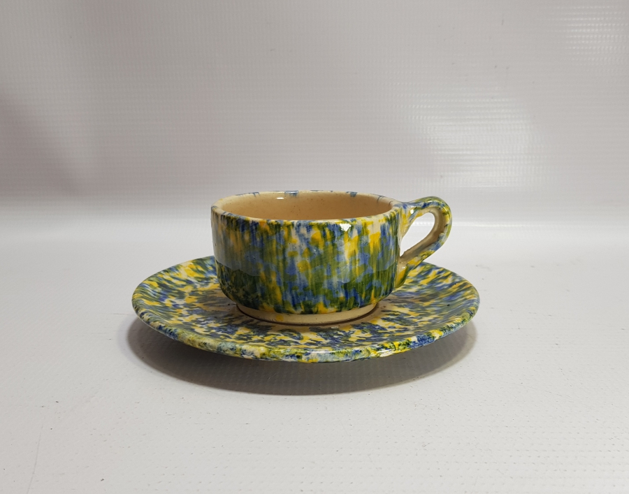 RENK CÜMBÜŞÜ ÖZEL YAPIM KÜTAHYA İŞİ EL BOYAMA ANTİKA FİNCAN