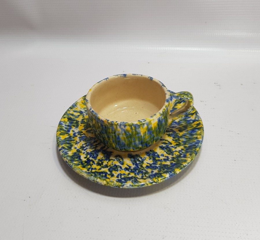 RENK CÜMBÜŞÜ ÖZEL YAPIM KÜTAHYA İŞİ EL BOYAMA ANTİKA FİNCAN