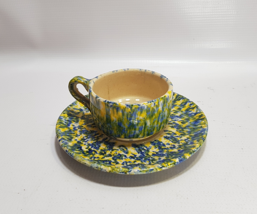 RENK CÜMBÜŞÜ ÖZEL YAPIM KÜTAHYA İŞİ EL BOYAMA ANTİKA FİNCAN