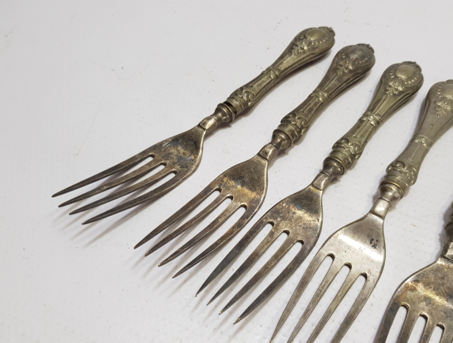 OSMANLI DÖNEMİ GÜMÜŞ KAPLAMA ÇATAL SETİ