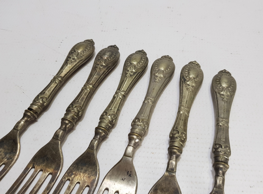 OSMANLI DÖNEMİ GÜMÜŞ KAPLAMA ÇATAL SETİ