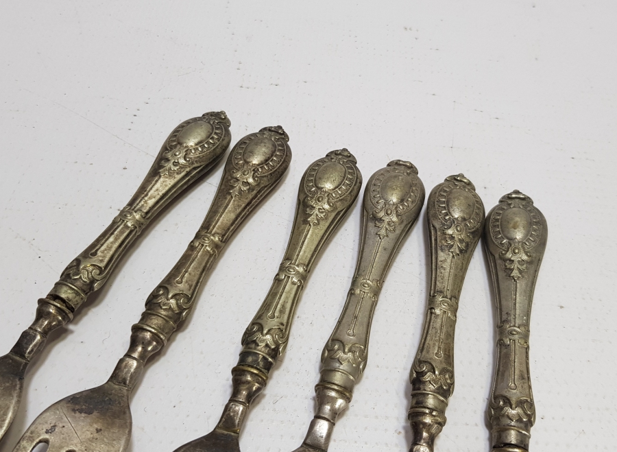 OSMANLI DÖNEMİ GÜMÜŞ KAPLAMA ÇATAL SETİ